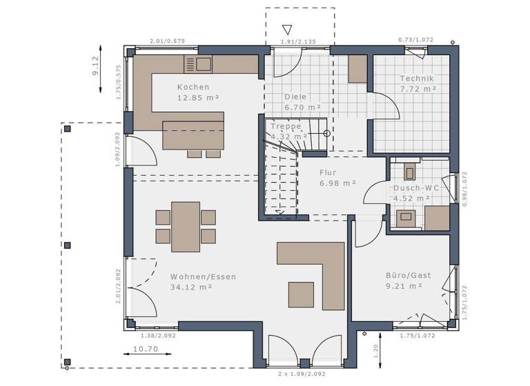 Einfamilienhaus zum Kauf provisionsfrei 580.302 € 5 Zimmer 165 m² 639 m² Grundstück Ulm Renchen 77871