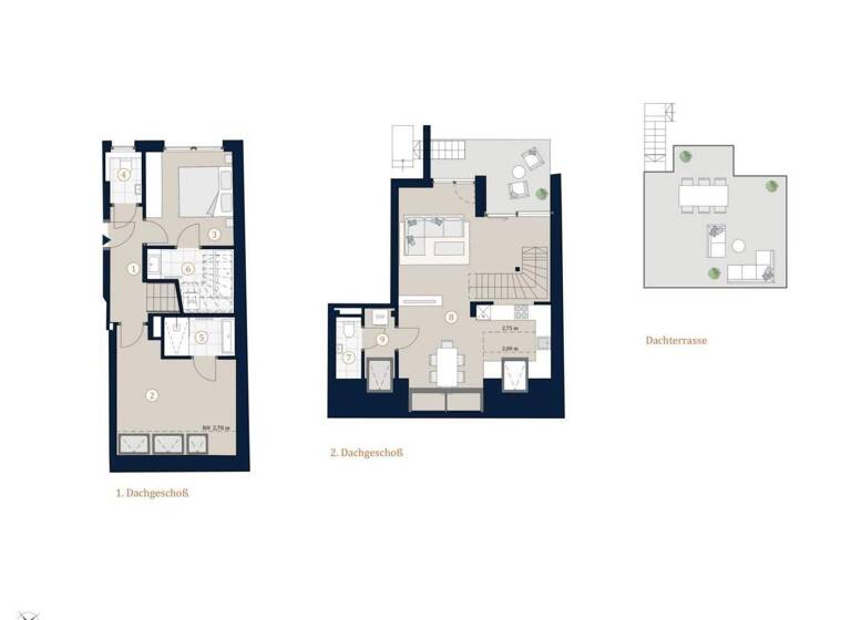 Terrassenwohnung zum Kauf - Erstbezug 1.070.000 € 3 Zimmer 93,9 m² 5. Geschoss Siebenbrunnengasse Wien,Margareten 1050