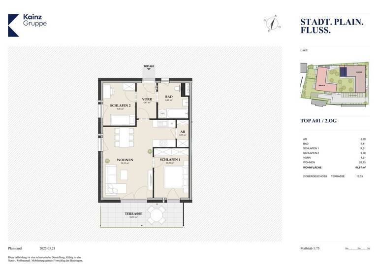 Wohnung zum Kauf - Erstbezug 495.000 € 3 Zimmer 61,6 m² 2. Geschoss Salzburg 5020
