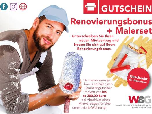 Wohnung zur Miete 300 € 3 Zimmer 61,3 m² 4. Geschoss Friedrich-Grasow-Straße 19 Hohenstücken Brandenburg 14772