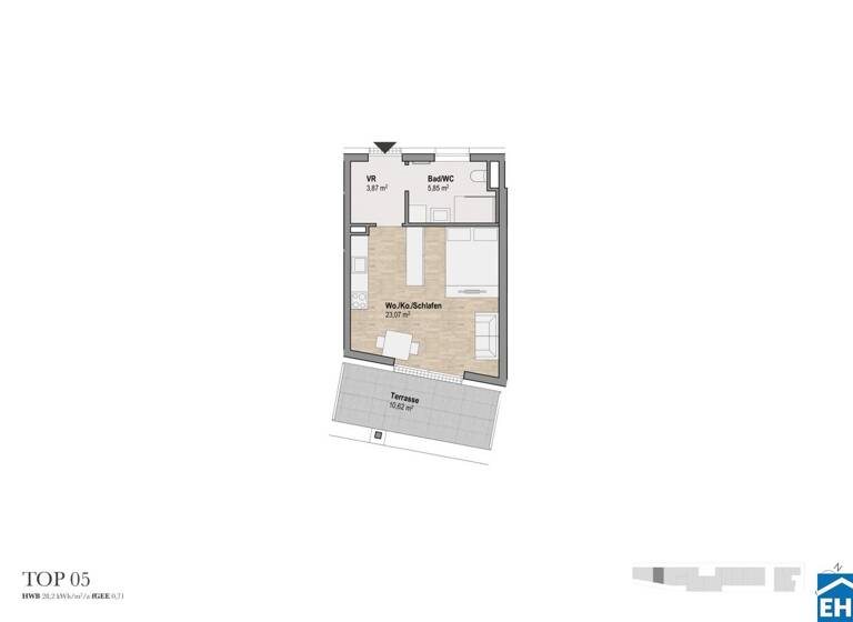 Wohnung zum Kauf - Erstbezug 200.640 € 1 Zimmer 32,8 m² 2. Geschoss Sankt Leonhard Graz 8010