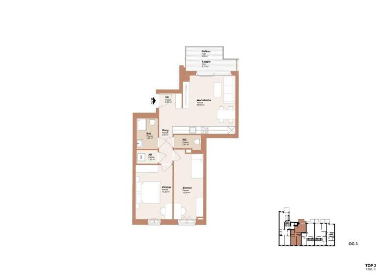 Wohnung zum Kauf - Erstbezug 459.000 € 3 Zimmer 63,8 m² 3. Geschoss Wien,Ottakring 1160