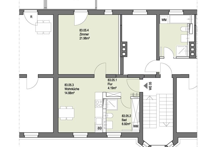 Wohnung zur Miete 338 € 1,5 Zimmer 52 m² 2. Geschoss frei ab 01.05.2026 Weißenfelser Straße 83 Merseburg 06217