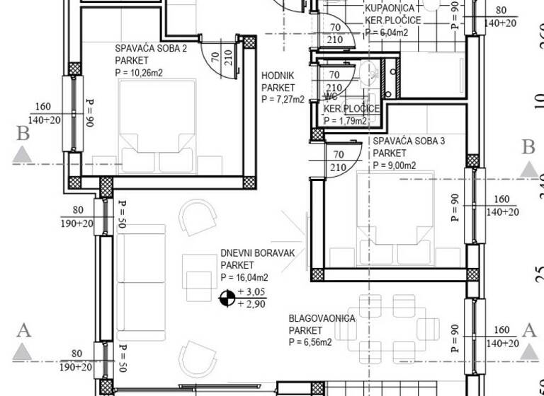 Wohnung zum Kauf 405.000 € 90 m² 1. Geschoss Petrcane - Kozino