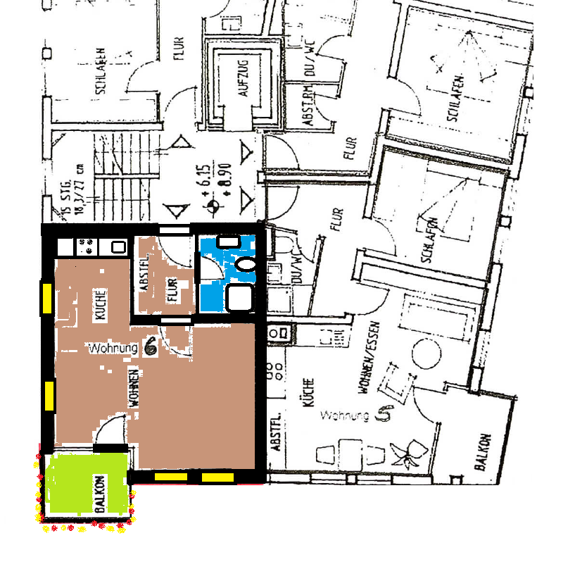 Wohnung zur Miete 339 € 1 Zimmer 36,5 m²<br/>Wohnfläche 1.<br/>Geschoss Grillparzer Str. 44 Cotta (Grillparzerplatz) Dresden 01157