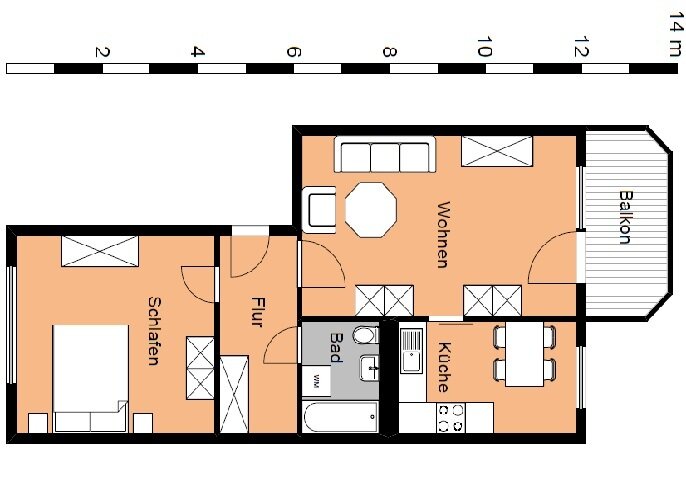 Wohnung zur Miete 344 € 2 Zimmer 56,3 m²<br/>Wohnfläche 1.<br/>Geschoss Max-Planck-Ring 8 Oschersleben Oschersleben 39387