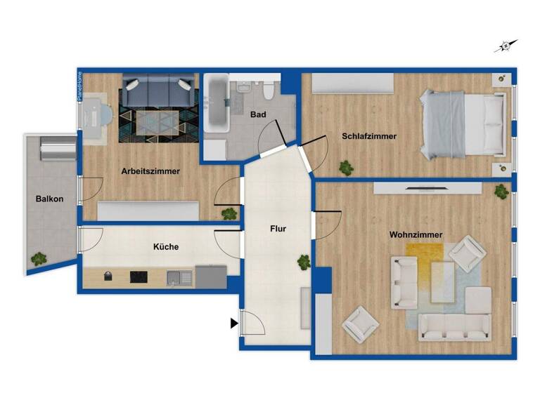 Wohnung zum Kauf 200.000 € 3 Zimmer 86 m² 3. Geschoss Reudnitz-Thonberg Leipzig 04317