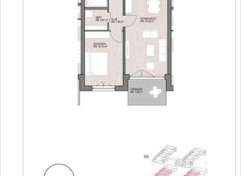 Wohnung zur Miete - Erstbezug nur mit Wohnberechtigungsschein 442 € 2 Zimmer 66,5 m² 1. Geschoss frei ab 01.09.2026 Viktoriastraße 57 Innenstadt Minden 32423