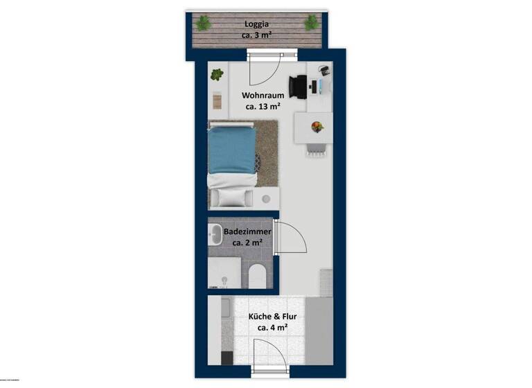 Studio zum Kauf 230.000 € 1 Zimmer 21,3 m² 3. Geschoss Schwabing-Freimann München 80939