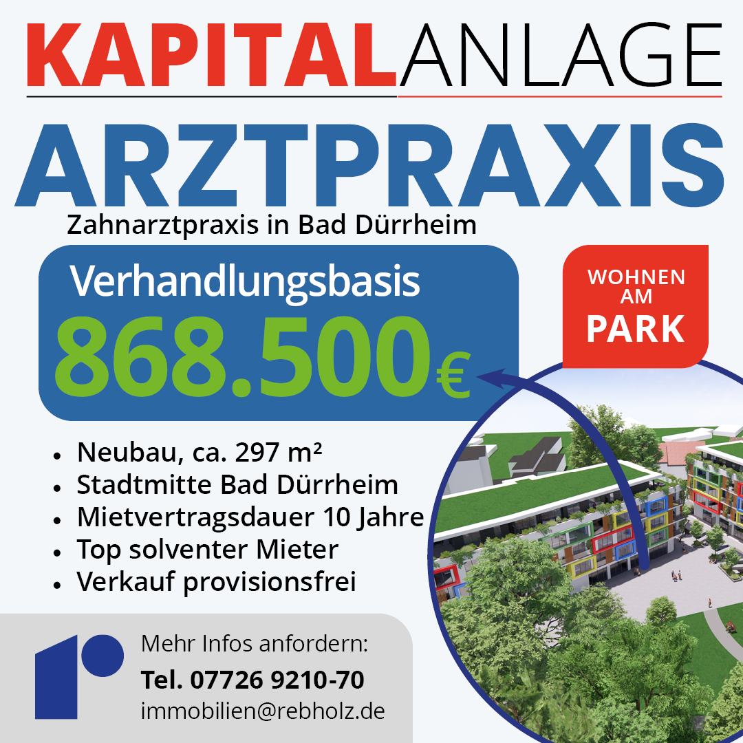 Praxisfläche zum Kauf provisionsfrei 868.500 € 297 m²<br/>Bürofläche Sunthausen Bad Dürrheim 78073