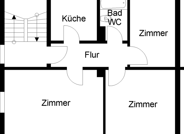 Wohnung zur Miete 599 € 3 Zimmer 68,2 m² 1. Geschoss frei ab 06.03.2026 Weddigenufer 98 Innenstadt Herford 32052