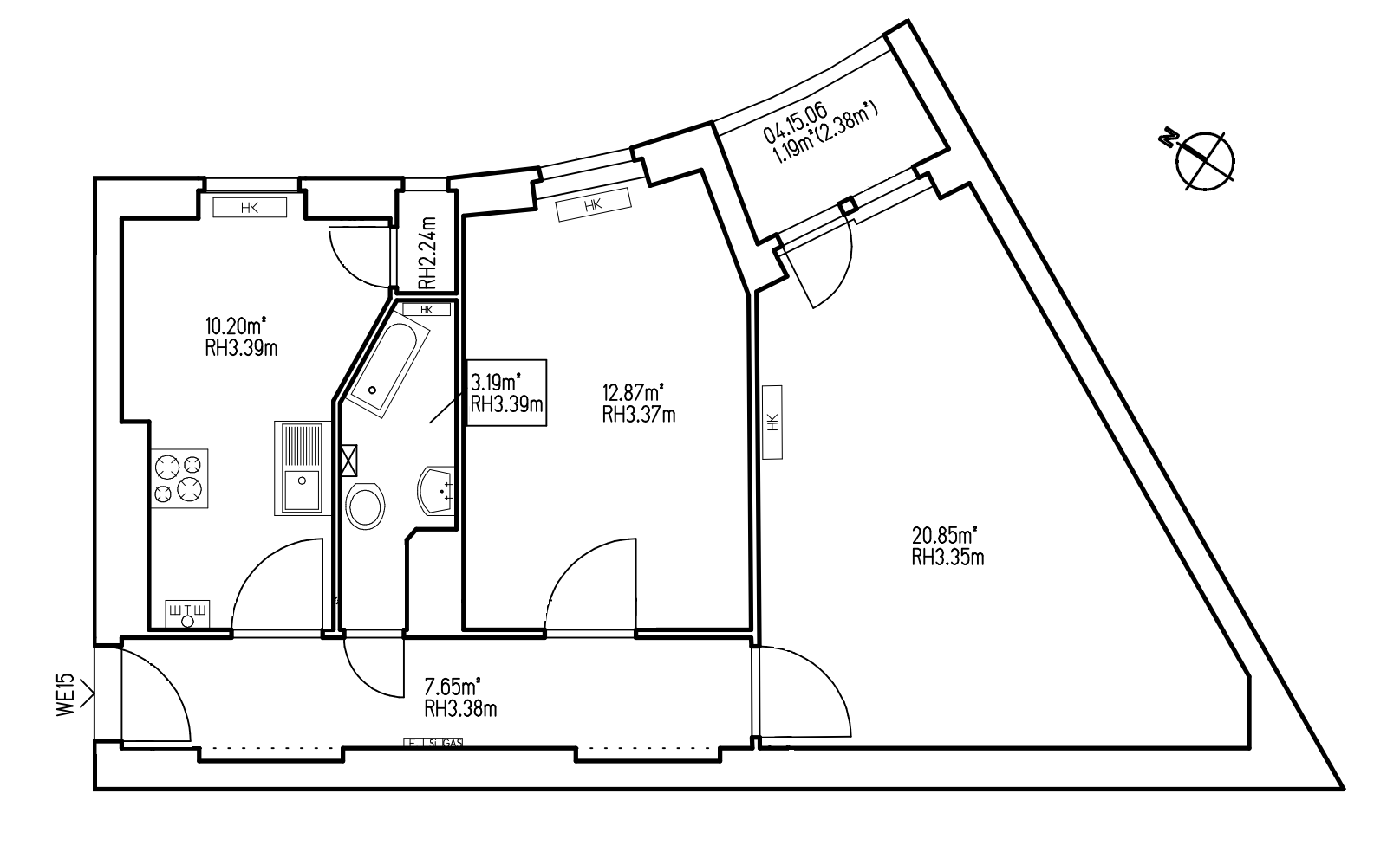 Wohnung zum Kauf 335.687 € 2 Zimmer 56 m²<br/>Wohnfläche 4.<br/>Geschoss Charlottenburg Berlin 14057