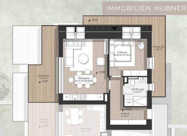 Wohnung zum Kauf - Erstbezug 299.000 € 2 Zimmer 55,8 m² 3. Geschoss Wien 1210