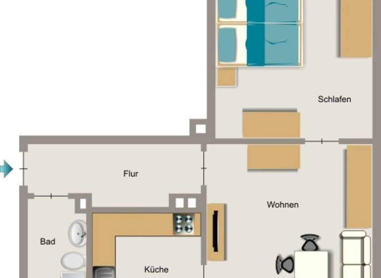 Wohnung zur Miete 401 € 2,5 Zimmer 42,5 m² 1. Geschoss Kamper Straße 25 Geisbruch Kamp-Lintfort 47475