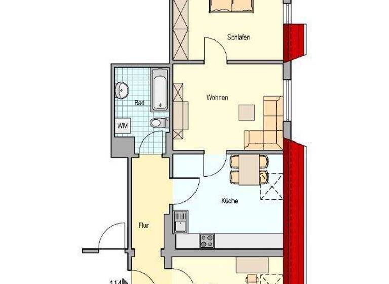 Wohnung zur Miete 360 € 3 Zimmer 68 m² 3. Geschoss Flottmannstraße 86 Herne-Süd Herne 44625