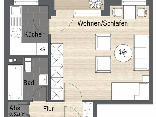 Wohnung zum Kauf 149.000 € 1 Zimmer 38 m² 1. Geschoss Südstadt Fürth 90763