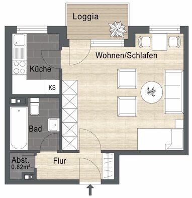 Wohnung zum Kauf 149.000 € 1 Zimmer 38 m² 1. Geschoss Südstadt Fürth 90763