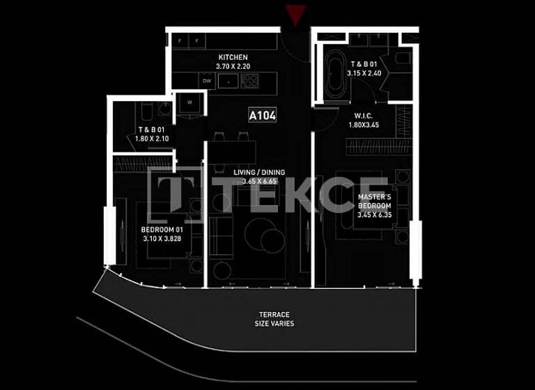 Wohnung zum Kauf 1.020.000 € 3 Zimmer 102 m² 1. Geschoss Abu Dhabi