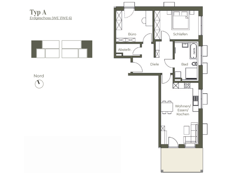 Wohnung zum Kauf - Erstbezug provisionsfrei 554.900 € 3 Zimmer 81,1 m² EG Adolf-Schmetzer-Straße 50 Ostenviertel Regensburg 93055