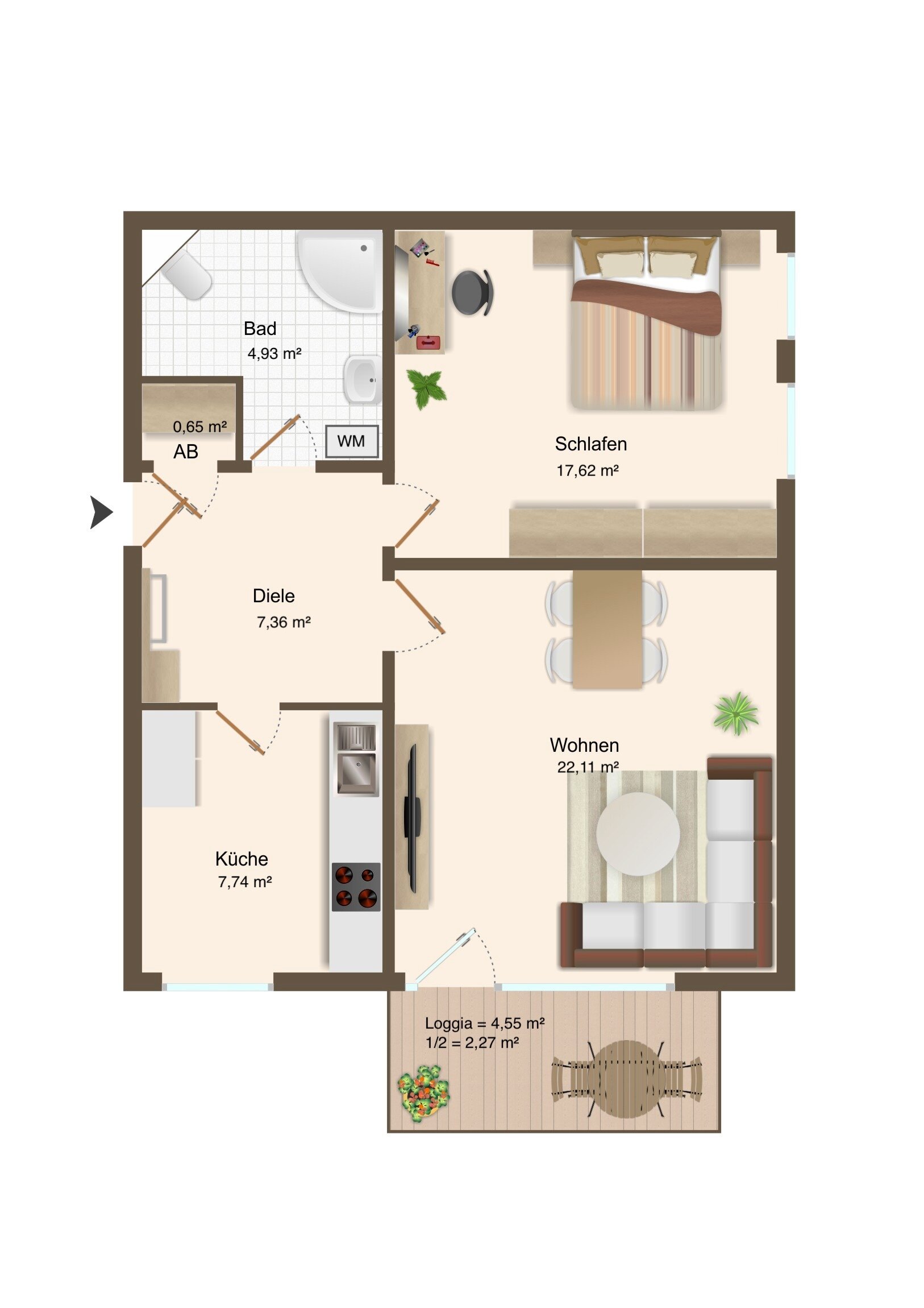 Wohnung zur Miete 1.200 € 2 Zimmer 62,7 m²<br/>Wohnfläche EG<br/>Geschoss ab sofort<br/>Verfügbarkeit Konrad-Witz-Straße Solln München 81479