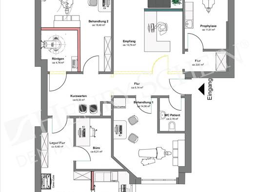 Büro zur Miete provisionsfrei 1.611 € 4 Zimmer 130 m² Bürofläche Tegel Reinickendorf 13507
