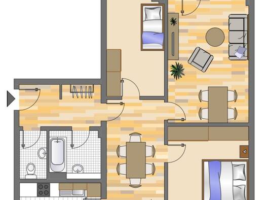 Wohnung zur Miete 989 € 3 Zimmer 81 m² EG frei ab 19.10.2026 Potsdamer Straße 42 Hassels Düsseldorf 40599