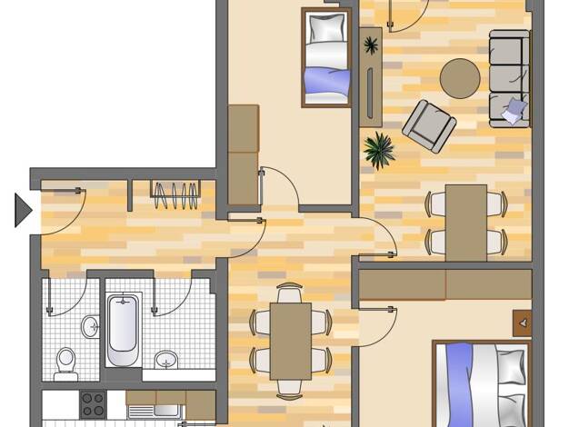 Wohnung zur Miete 989 € 3 Zimmer 81 m² EG frei ab 19.10.2026 Potsdamer Straße 42 Hassels Düsseldorf 40599