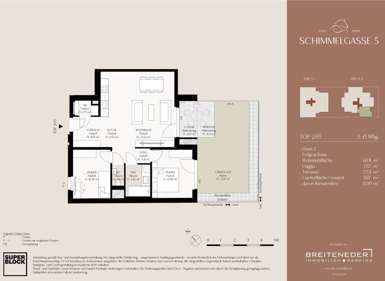 Wohnung zum Kauf - Erstbezug provisionsfrei 578.000 € 3 Zimmer 68,1 m² EG Wien 1030