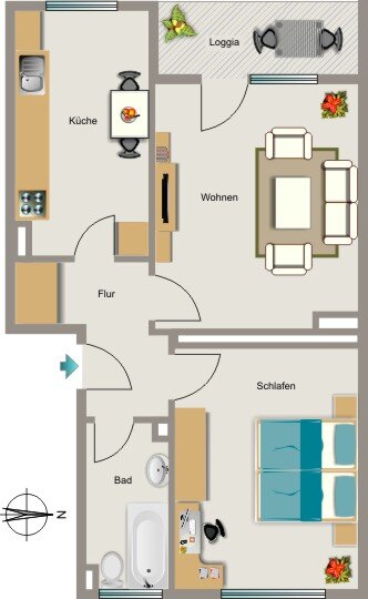 Wohnung zur Miete 308 € 2,5 Zimmer 54 m²<br/>Wohnfläche 1.<br/>Geschoss 01.02.2025<br/>Verfügbarkeit Kriemhildstraße 3 Resse Gelsenkirchen 45892