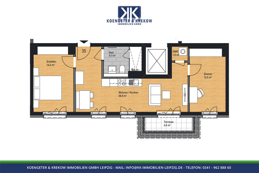 Wohnung zur Miete 915 € 3 Zimmer 65,3 m²<br/>Wohnfläche 5.<br/>Geschoss Prager Straße 103 Reudnitz-Thonberg Leipzig 04317