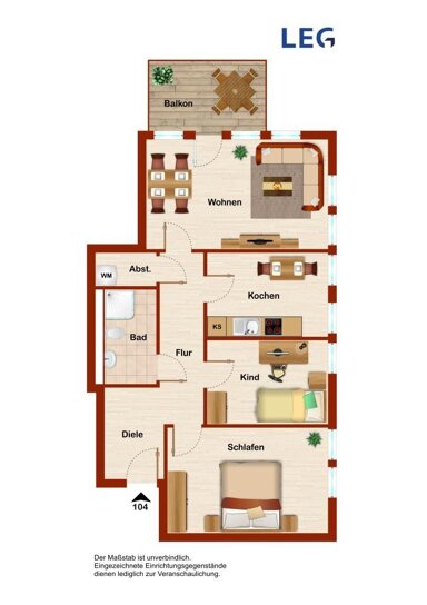 Wohnung zur Miete 969 € 3 Zimmer 86,6 m² 1. Geschoss frei ab 07.10.2024 Carlmeyerstraße 2 a Siegfriedplatz Bielefeld 33613