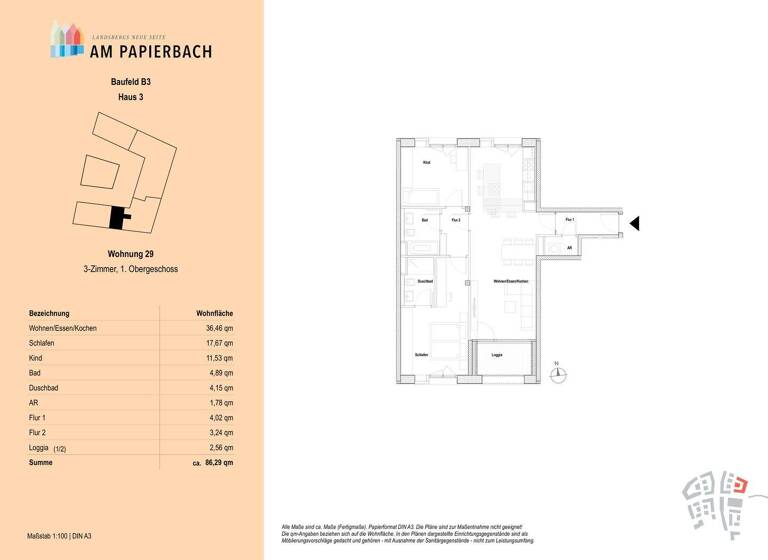 Wohnung zum Kauf - Erstbezug provisionsfrei 769.900 € 3 Zimmer 86,3 m² 1. Geschoss Landsberg Landsberg am Lech 86899