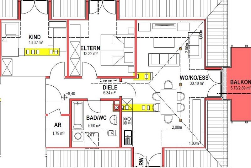 Wohnung zur Miete 900 € 3 Zimmer 73,7 m²<br/>Wohnfläche 22.11.2024<br/>Verfügbarkeit Bahnhofsplatz 7 Ganslberg Landshut 84032