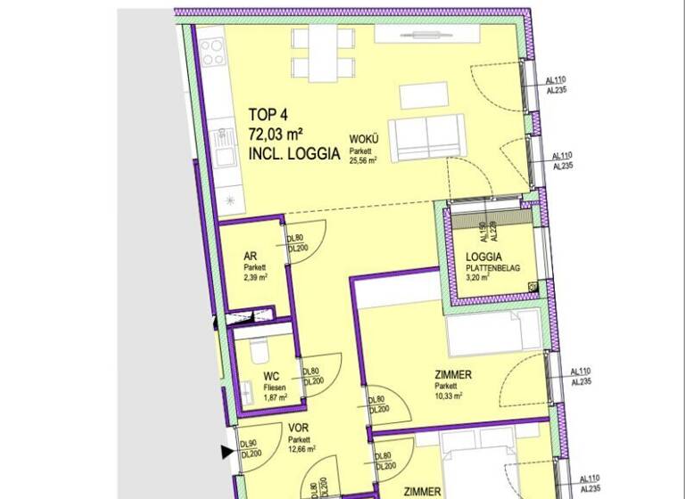 WG-Zimmer zum Kauf - Erstbezug 359.000 € 73,1 m² 1. Geschoss Kirchenplatz Groß-Enzersdorf 2301
