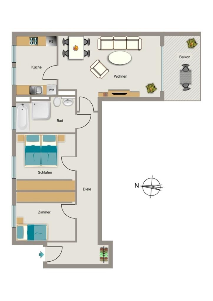 Wohnung zur Miete 1.265 € 3,5 Zimmer 85,5 m²<br/>Wohnfläche 1.<br/>Geschoss 01.03.2025<br/>Verfügbarkeit Cäcilie-Beuken-Straße 1 Benrath Düsseldorf 40597