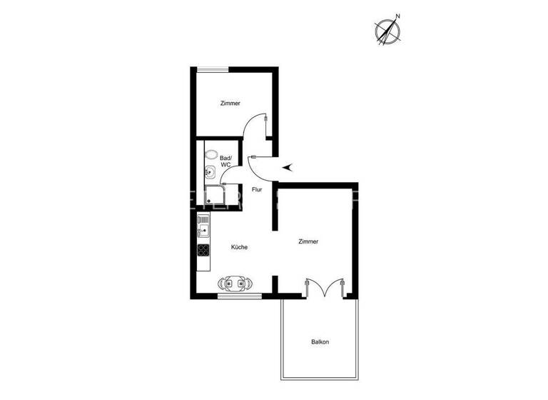 Wohnung zum Kauf 285.000 € 1,5 Zimmer 41 m² 1. Geschoss Langenhorn Hamburg 22419