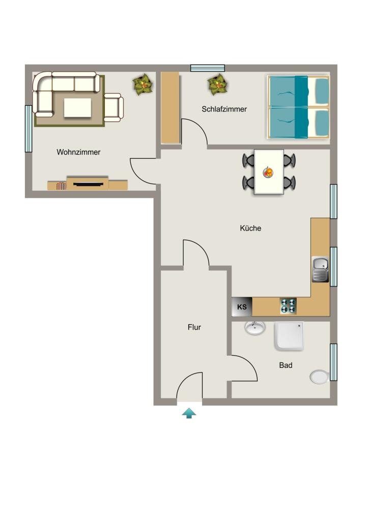 Wohnung zur Miete 378 € 1,5 Zimmer 44,3 m²<br/>Wohnfläche EG<br/>Geschoss Bussardstraße 12 Suderwich Recklinghausen 45665