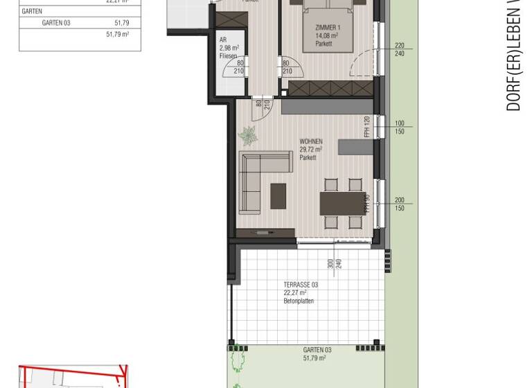 Wohnung zum Kauf - Erstbezug 365.000 € 3 Zimmer 75,9 m² EG frei ab 01.12.2026 Lendorf 9811