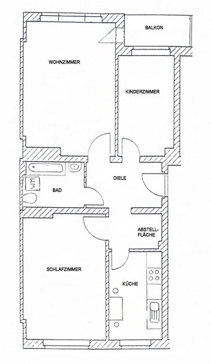 Wohnung zum Kauf 133.133 € 3 Zimmer 63,8 m²<br/>Wohnfläche 3.<br/>Geschoss Plauen (Würzburger Str.-West) Dresden 01187