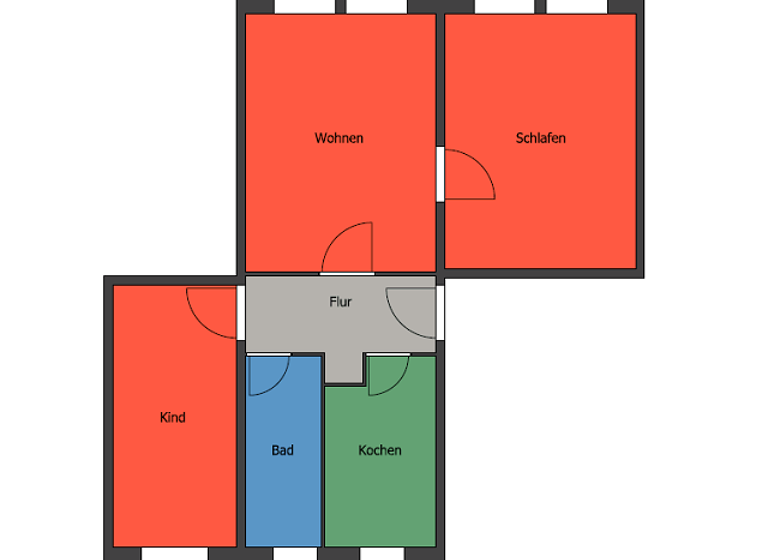 Wohnung zur Miete 377 € 3 Zimmer 58 m²<br/>Wohnfläche 1.<br/>Geschoss ab sofort<br/>Verfügbarkeit Ossietzkystraße 50 e Meißen Meißen 01662