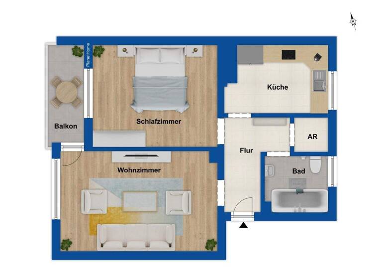 Wohnung zum Kauf provisionsfrei 86.600 € 2 Zimmer 55 m² 2. Geschoss Styrum Mülheim a. d. Ruhr 45476