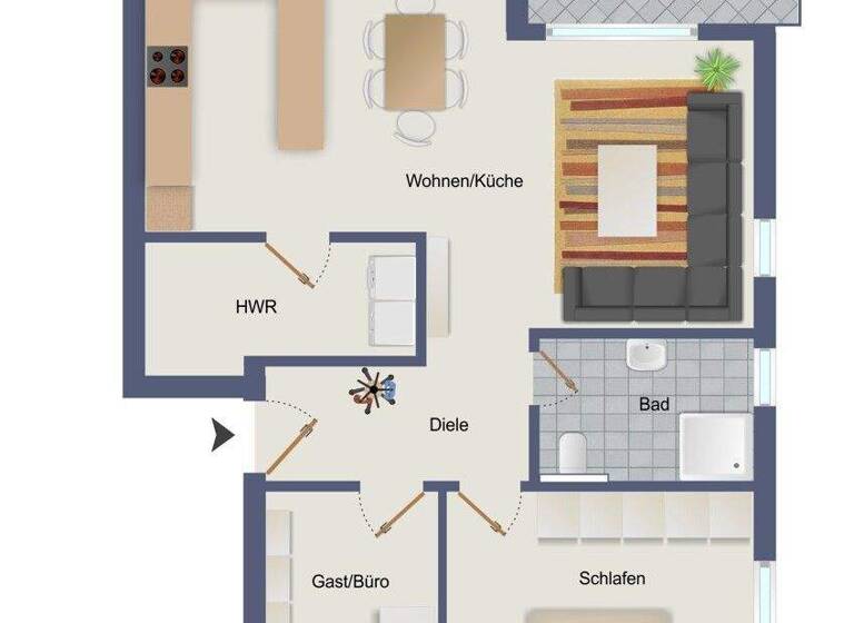 Wohnung zum Kauf 259.000 € 3 Zimmer 74 m² Walle Aurich / Walle 26607