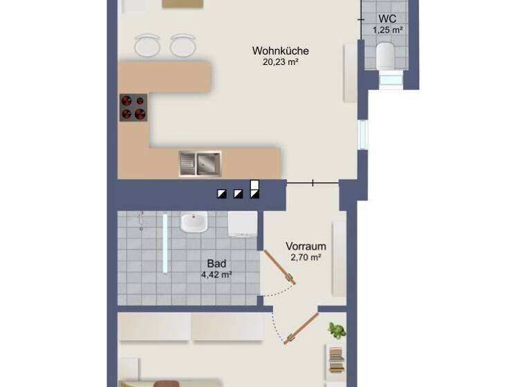 Wohnung zum Kauf 249.000 € 2 Zimmer 41,7 m² 2. Geschoss Wien 1050