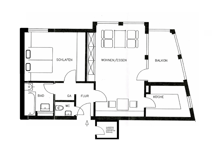 Wohnung zum Kauf 239.000 € 2 Zimmer 60 m²<br/>Wohnfläche 1.<br/>Geschoss Herbststr. 5 Heilbronn Heilbronn 74072