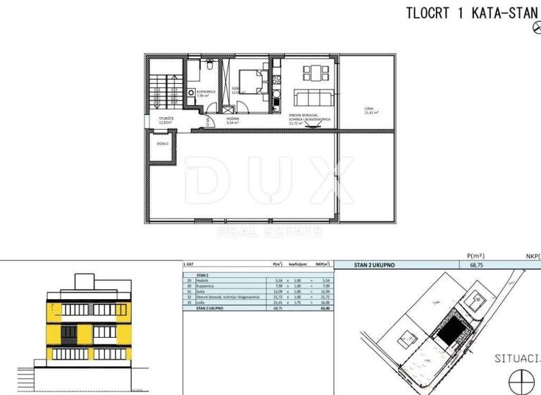 Wohnung zum Kauf 350.000 € 2 Zimmer 78 m² 1. Geschoss Vostarnica - Poluotok