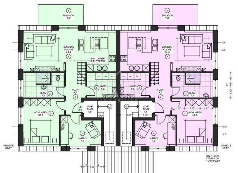 Wohnung zum Kauf - Erstbezug 258.000 € 3 Zimmer 63,4 m² frei ab sofort Heisfelde Leer (Ostfriesland) 26789