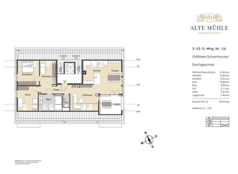Wohnung zur Miete 1.990 € 3,5 Zimmer 106,9 m² frei ab sofort Scharnhausen Ostfildern 73760