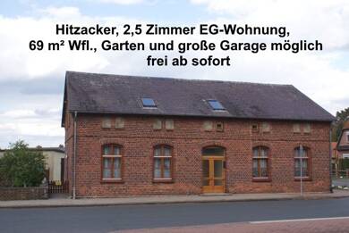 Wohnung zur Miete 500 € 2,5 Zimmer 69 m² EG frei ab sofort Hitzacker Hitzacker 29456