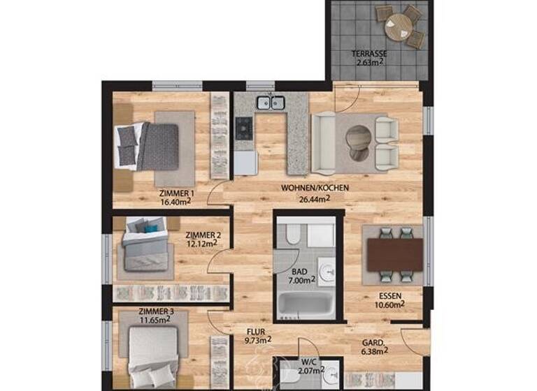 Wohnung zum Kauf - Erstbezug 385.000 € 4 Zimmer 106,5 m² EG Grünenwört Wertheim / Grünenwört 97877