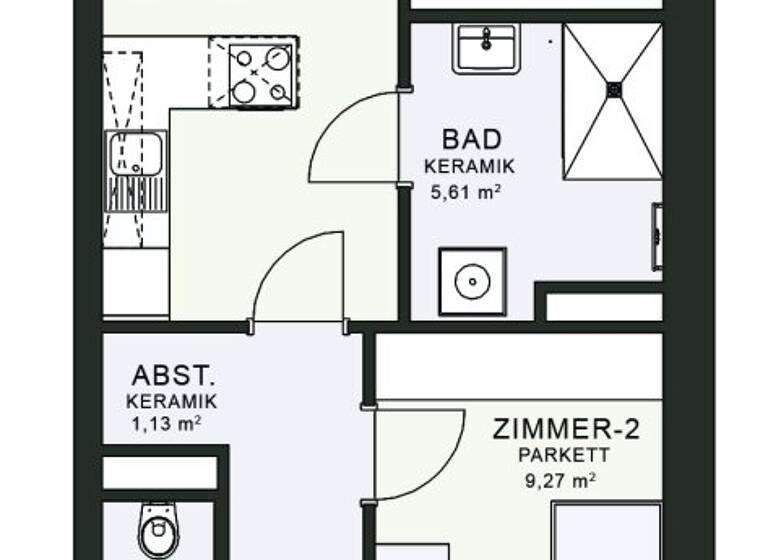 Wohnung zur Miete - Erstbezug 607 € 3 Zimmer 55,1 m² 4. Geschoss frei ab sofort Fröhlichgasse 23-35 Jakomini Graz 8010